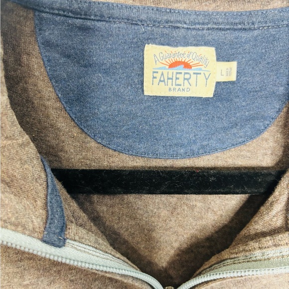 Faherty Suffolk Quarter Zip Pullover Sweater Large - Picture 4 of 5